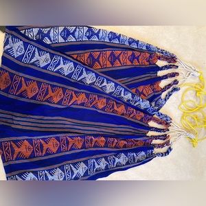 Hammock, hand made from Puerto Rico, fish design. Navy, white, orange